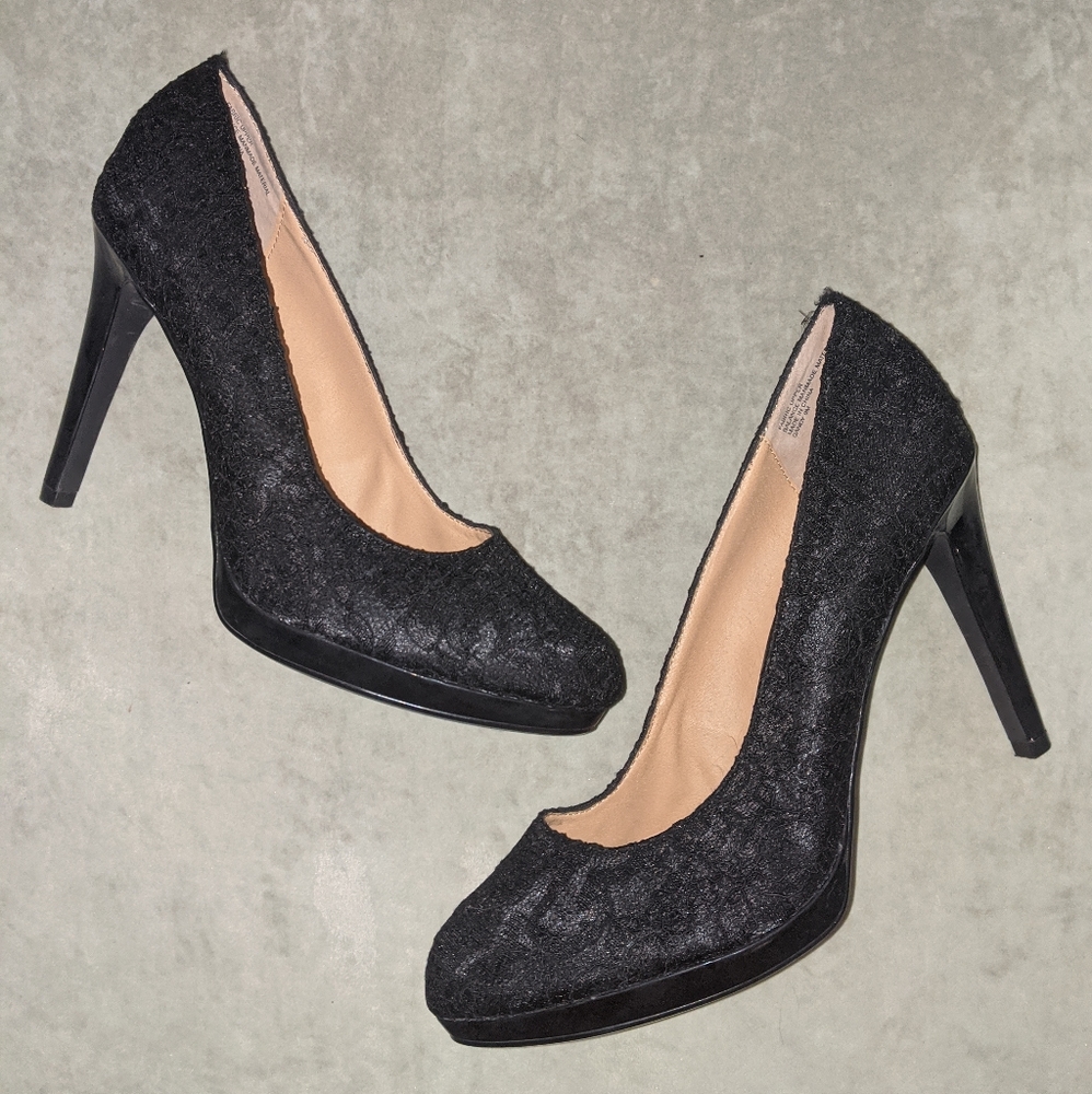 Black Lace Heels